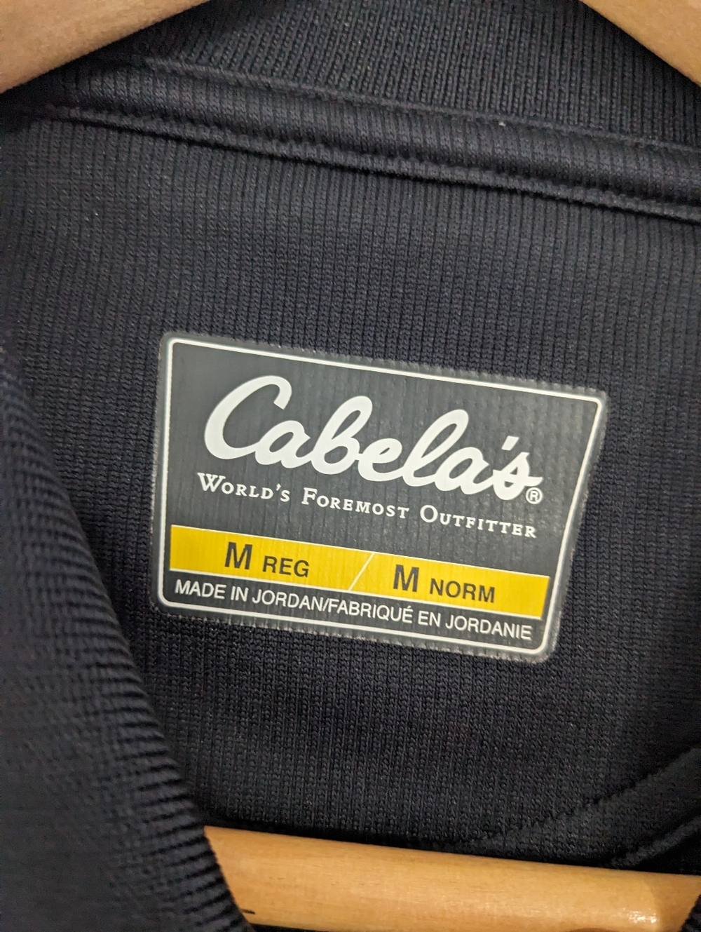 Cabela's Polo Shirt Mens Medium Black Ribbed Logo Outdoor Golf Short Sleeve - Picture 9 of 10